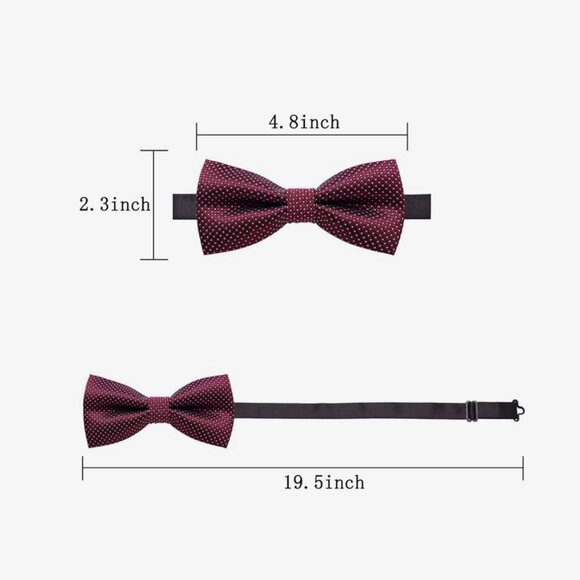Elegant Bow Tie Bowtie Polyester Red Dots - Picture 4 of 5